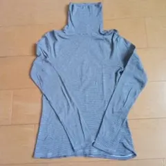 プチバトー　ミラレタートルネックカットソー　ボーダー