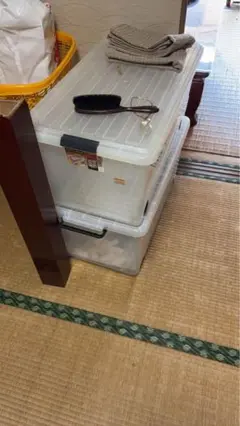 福岡県引き取り限定　衣類収納ケース 透明 大 + 青 3個セット
