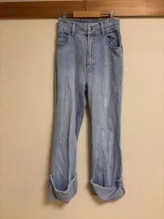 Chico ライトブルーデニム ロールアップ裾