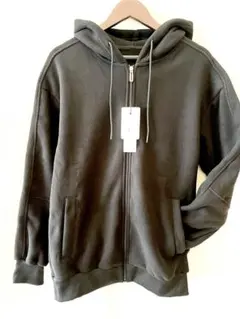 在庫処分✨L パーカー ブラック 裏起毛　暖か　フルジップ フード付き
