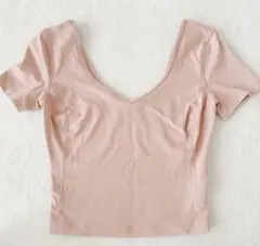 m*m様 ルルレモン Align アライン 前後V半袖トップス ピンク サイズ2