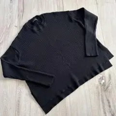 green label relaxing リブ　ニット　ブラック　長袖