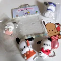 サンリオ　ポチャッコ　PKG風ミニ小物入れ、マスコット　ガチャ　はぴだんぶい