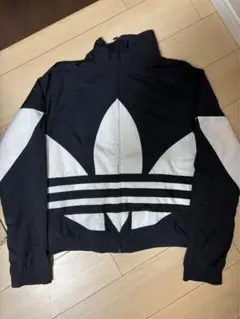 adidas ナイロンジャケット 黒/白