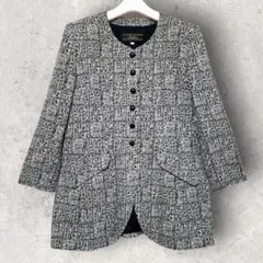 レリアン leilian ノーカラーロングジャケット 11号 日本製