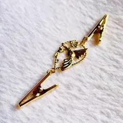 ストールクリップ(ハンドメイド)ハチドリ金色　スカーフ留め