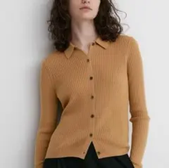 ユニクロ　エクストラファインメリノリブポロカーディガン