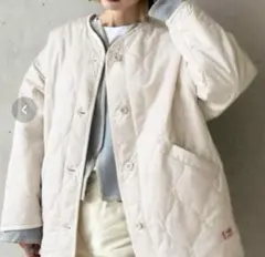 Java ノーカラーオーバーサイズキルティングジャケット