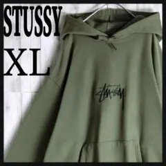 【超希少カラー】STUSSY☆センター刺繍ロゴ入りパーカー希少XLサイズ即完売