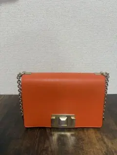 FURLA フルラ ショルダーバッグ チェーン オレンジ レザーのサムネイル