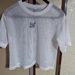 PUMA メッシュ Tシャツ XS ホワイト