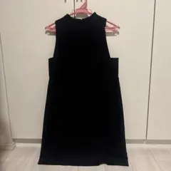 スタニングルアー　ブラック ノースリーブ ミニワンピース