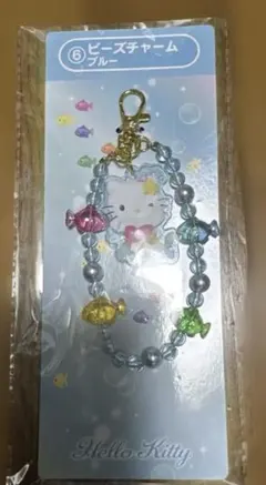 ハローキティ☆ビーズストラップ⭐︎根付けブルー♪当時品⭐︎自宅保管