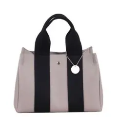 ミニトートバッグ 2way トートバッグショルダーバッググレーベージュ/ブラック