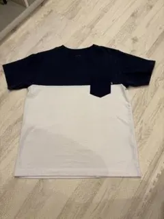 THE NORTH FACE ポケット付きTシャツ ネイビー×ホワイト メンズS