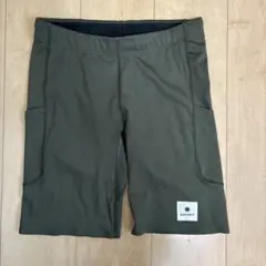 【美品】SAYSKYセイスカイ/ランニングハーフタイツ Mサイズ ダークグリーン