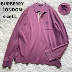 バーバリーロンドン　メンズポロシャツ　メガチェック　ホース刺繍　大きいサイズLL