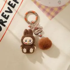超人気、可愛いミニらぶぶ Labubu キーホルダー ブラウン