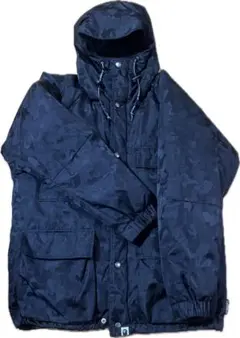 アベイシングエイプ ブラック迷猿柄ナイロンジャケット フード付き