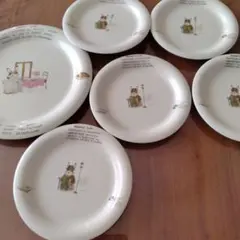 陶器プレート 大皿、小皿6枚セット