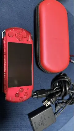 PSP-3000 レッド 本体 充電器 ケース付き