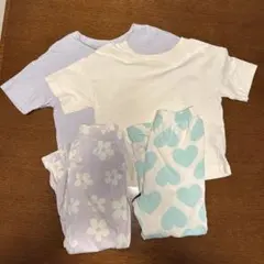 NEXT 半袖　花柄ラベンダー 水色パジャマ2着セット 100cm