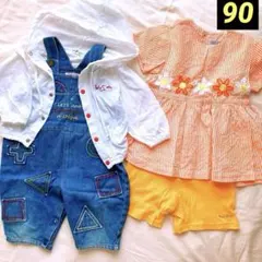 90 女の子 PoloClub・bebe有❣️レトロポップ保育園着 4点まとめ売り