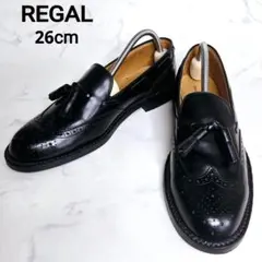 ✨美品✨ REGAL タッセルローファー 本革 ウィングチップ メダリオン 黒