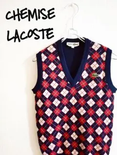 D222295 CHEMISE LACOSTE 80s アーガイルチェックベスト