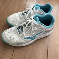 Mizuno テニスシューズ 24.0cm ホワイト/ブルー