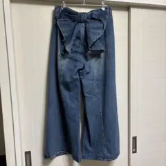 バックリボン ワイドデニムパンツのサムネイル