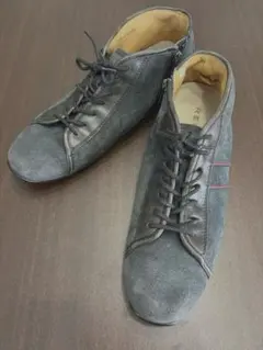 REGAL グレー スエード レースアップシューズ　ジップアップ