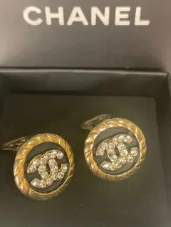 【新品未使用】CHANEL ゴールド ラインストーン ココマーク イヤリング