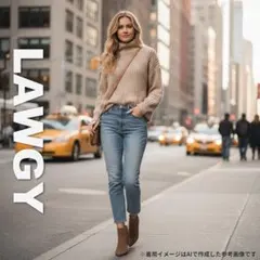866 lawgy タートルネックニット ベージュ ショート丈 フリーのサムネイル
