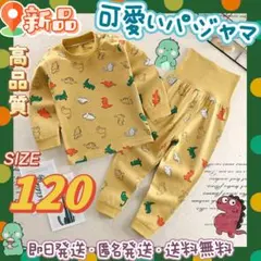 子供綿ルームウェア　男女コットン　高品質パジャマ クマキッズ長袖　恐竜柄120