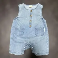 新品⭐︎未使用⭐︎petit main ⭐︎デニムロンパース 80