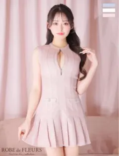 ROBE de FLEURS ピンクミニドレス Sサイズ - メルカリ