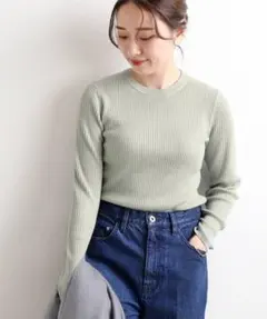 リブハイネック ニット