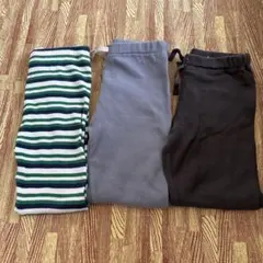 キッズボトムスセット（ストライプ・グレー・黒）