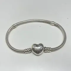 た*ん様 Pandora シルバー925 ハート型チャーム ブレスレット