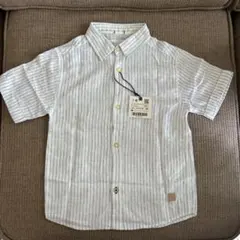 新品タグ付き⭐︎ZARAキッズ　リネン混ストライプシャツ 110cm