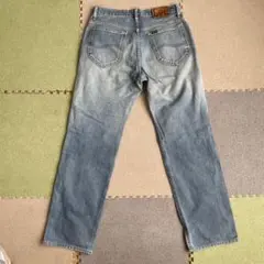 Lee ストレートデニム 青 ダメージあり　古着