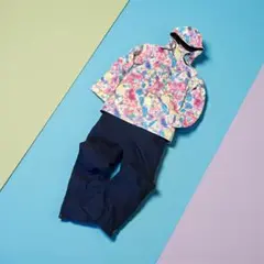 arg 花柄　スキーウェア　上下セット　レディース M