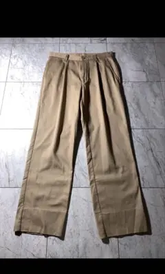 00s NIKE タック コットン スラックス ピケパンツ ベージュ W32