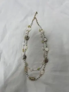 ✨美品✨CHAN LUU パール・ビーズ・リーフチャームの2連ネックレス 
