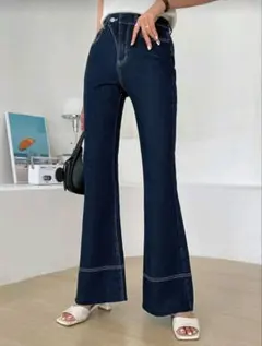 【新品未使用】DAZY ハイウエスト フレアデニム XS ストレッチ 韓国 美脚