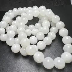 ホワイトヒスイ 10mm 1連分 ブレスレット2本セット