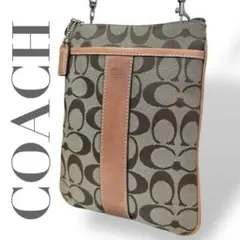 コーチ　ショルダーバッグ　シグネチャー　ブラウン　キャンバス　レザー★♯2262