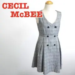 CECIL McBEE ワンピース 160 チェック ジャンスカ ダブルボタンのサムネイル