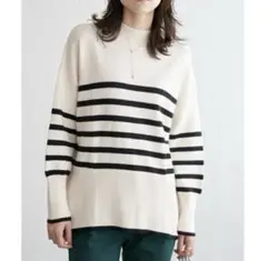 訳あり　バックスリットボーダーニットプルオーバー／イッカ（ikka）